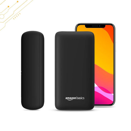 Amazon Basics 27000mAh 65W Ultra-Fast Charging Power Bank – PD Fast Charging, USB-C & USB-A Output, Two-Way Fast Charge, High-Capacity Portable Charger (Black)
