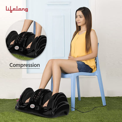 Lifelong Electric Foot Massager Machine | Foot & Calf Pain Relief | Adjustable Massage Modes | FREE Lint Remover Worth ₹699 | LLM756