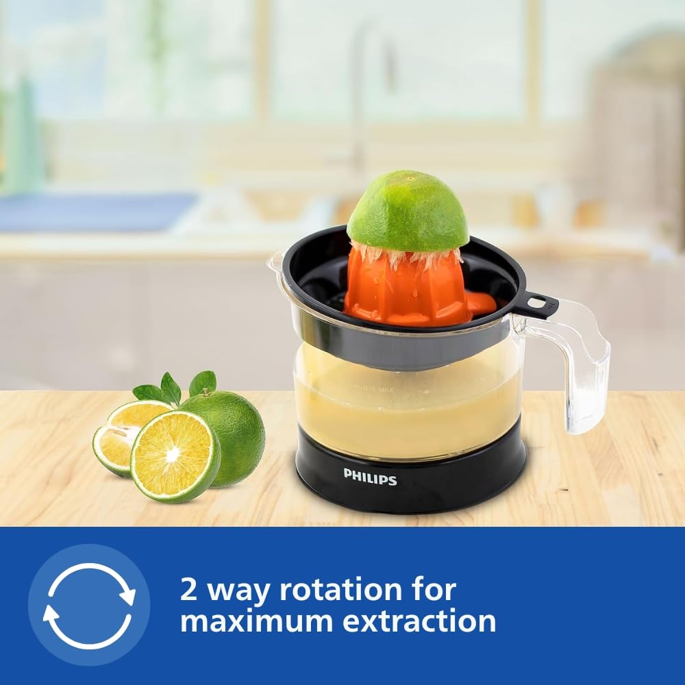 Philips Citrus Press Juicer HR2788/00 (Black & Transparent) | Compact & Easy Juicing