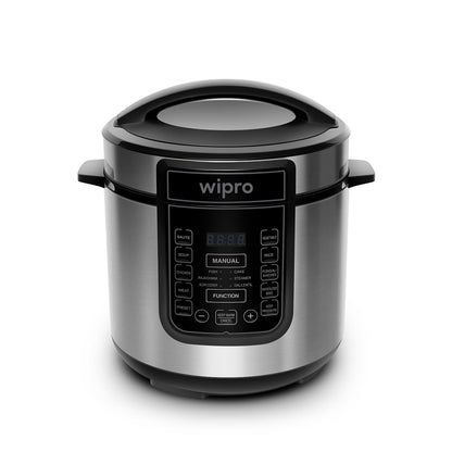 Wipro Elato 6L Digital Electric Pressure Cooker – 10 Preset Multi-Cooking Functions, 1000W, Stainless Steel Pot, Safety Lock