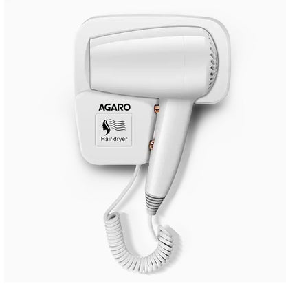 AGARO HD1417 Wall Mounted Hair Dryer 1400W | Compact Hotel & Bathroom Dryer