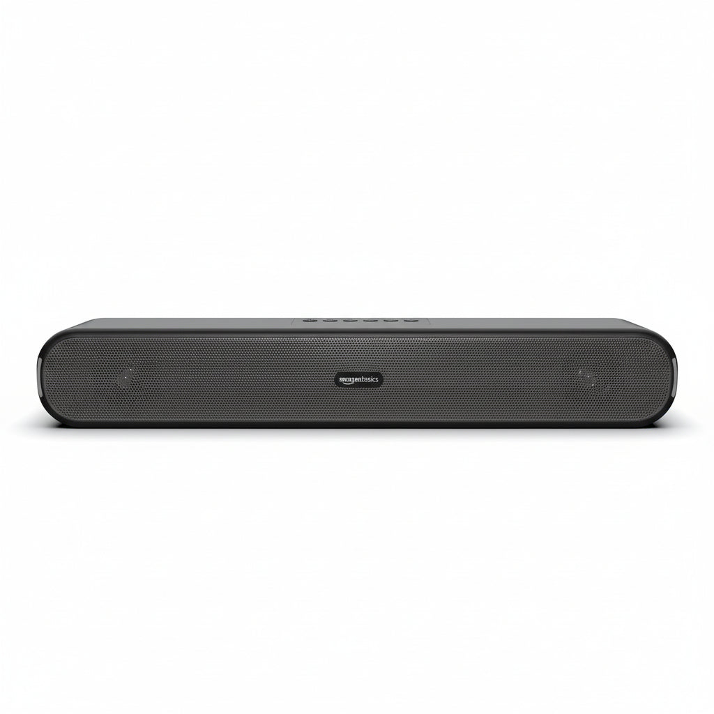 AAmazon Basics 16W Bluetooth Soundbar (Black) | 2X Bass, Bluetooth 5.3, AUX & USB | Compact Home Audio System + FREE AirPods Worth ₹999  (Combo Offer)