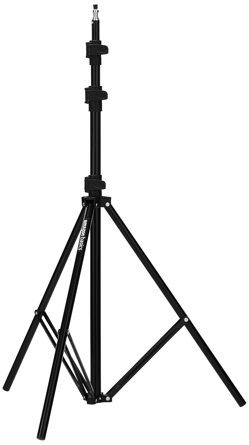 Amazon Basics 9 Feet Heavy Duty Tripod Light Stand | Adjustable Studio Stand for Ring Light, Reflector, Diffuser & Photography Equipment