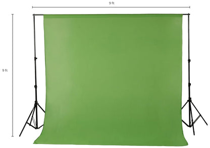 Amazon Basics 9x9 Feet Studio Background Stand Kit with Green Screen Backdrop | Adjustable Photography & Videography Kit