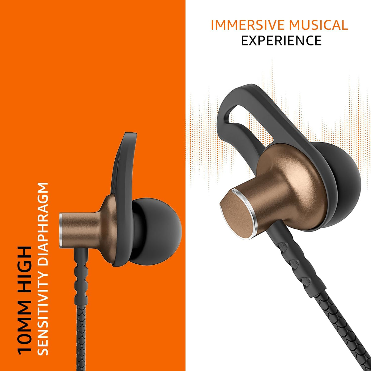 Amazon Basics Wireless Neckband Earphones with Mic | 18 Hours Playtime | Bluetooth 5.1 | ENC Noise Cancellation | IPX4 Water Resistant | Magnetic Earbuds (Brown) | Free Delivery