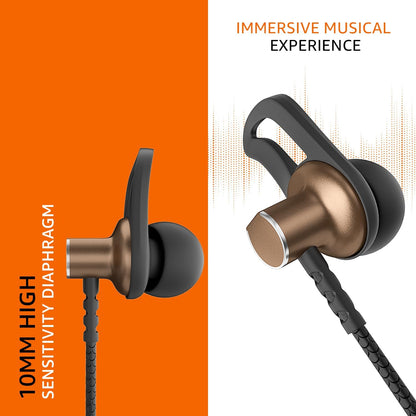 Amazon Basics Wireless Neckband Earphones with Mic | 18 Hours Playtime | Bluetooth 5.1 | ENC Noise Cancellation | IPX4 Water Resistant | Magnetic Earbuds (Brown) | Free Delivery