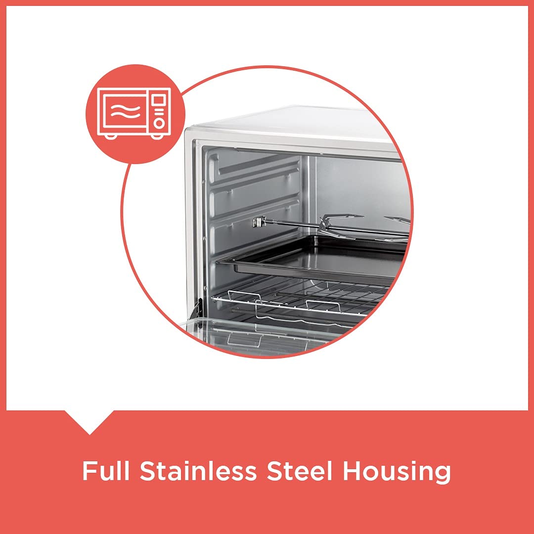 A BLACK+DECKER 30 Litre OTG Oven BXTO3001IN with Rotisserie, Grey – FREE AGARO Lint Remover Worth ₹799 | Baking, Grilling & Toasting