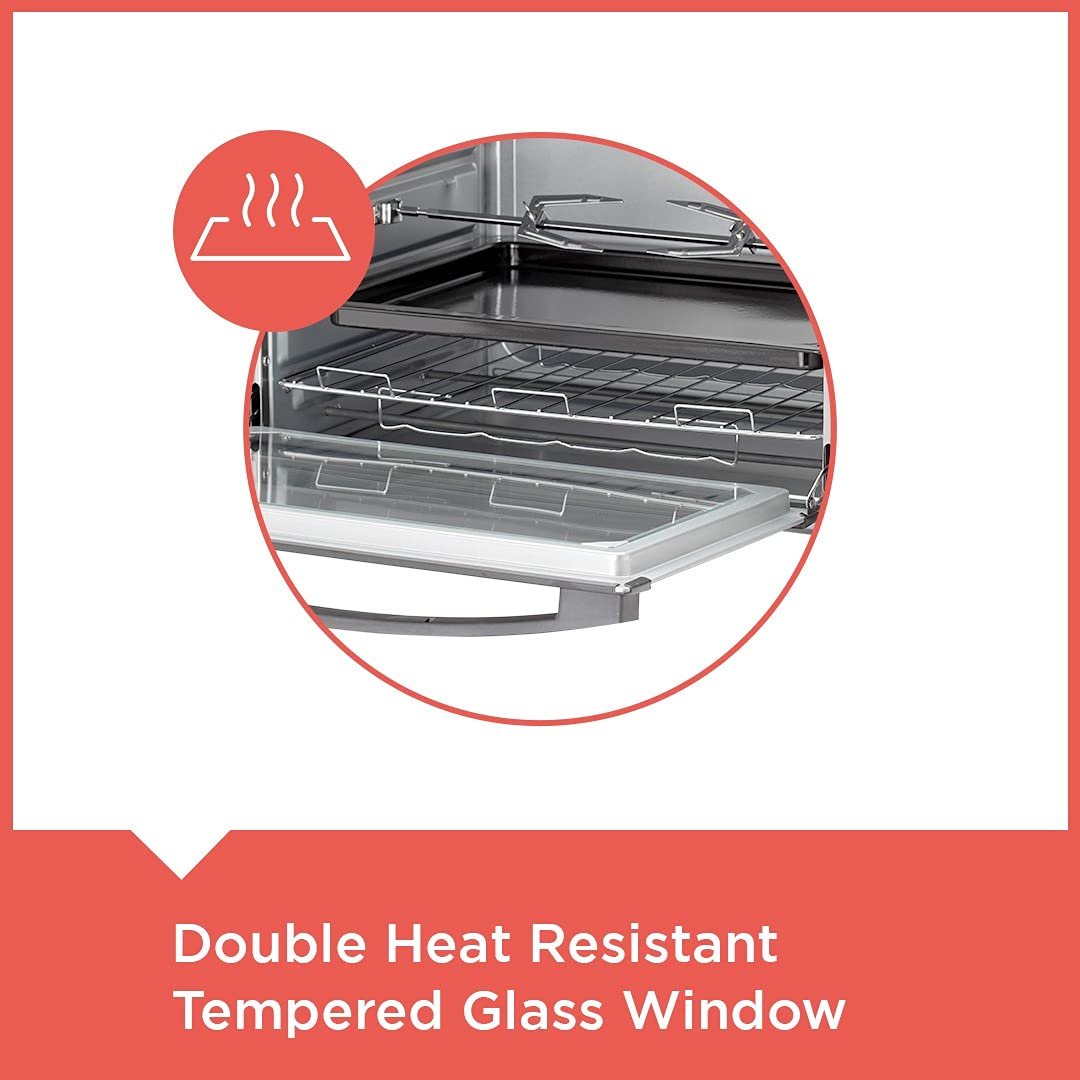 A BLACK+DECKER 30 Litre OTG Oven BXTO3001IN with Rotisserie, Grey – FREE AGARO Lint Remover Worth ₹799 | Baking, Grilling & Toasting