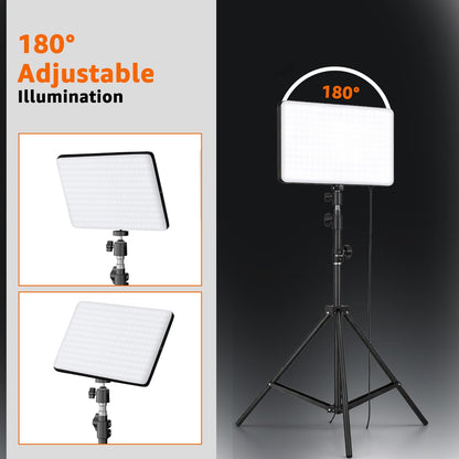 Amazon Basics Studio Light with 7ft Tripod Stand | Adjustable 3000K–6500K LED Light for Photography, Video Recording & Content Creation