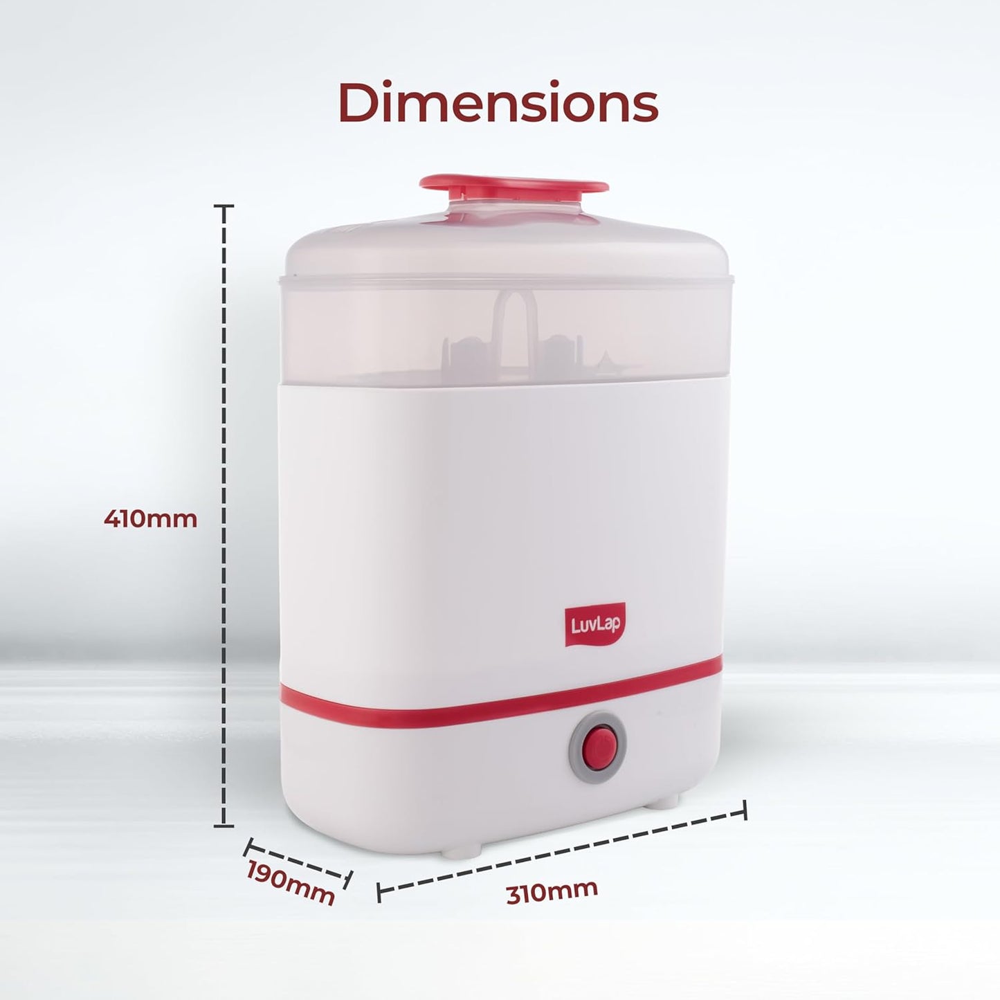 LuvLap 3-in-1 Electric Steam Sterilizer for Baby Bottles & Accessories | 99.9% Germ Kill | 8-Min Fast Sterilization | Keeps Sterile Up to 24 Hours + FREE LuvLap Baby Silicone Straw Sipper Cup 300ml (Pack of 3 Worth ₹1,399) | Free Delivery