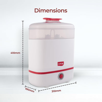 LuvLap 3-in-1 Electric Steam Sterilizer for Baby Bottles & Accessories | 99.9% Germ Kill | 8-Min Fast Sterilization | Keeps Sterile Up to 24 Hours + FREE LuvLap Baby Silicone Straw Sipper Cup 300ml (Pack of 3 Worth ₹1,399) | Free Delivery
