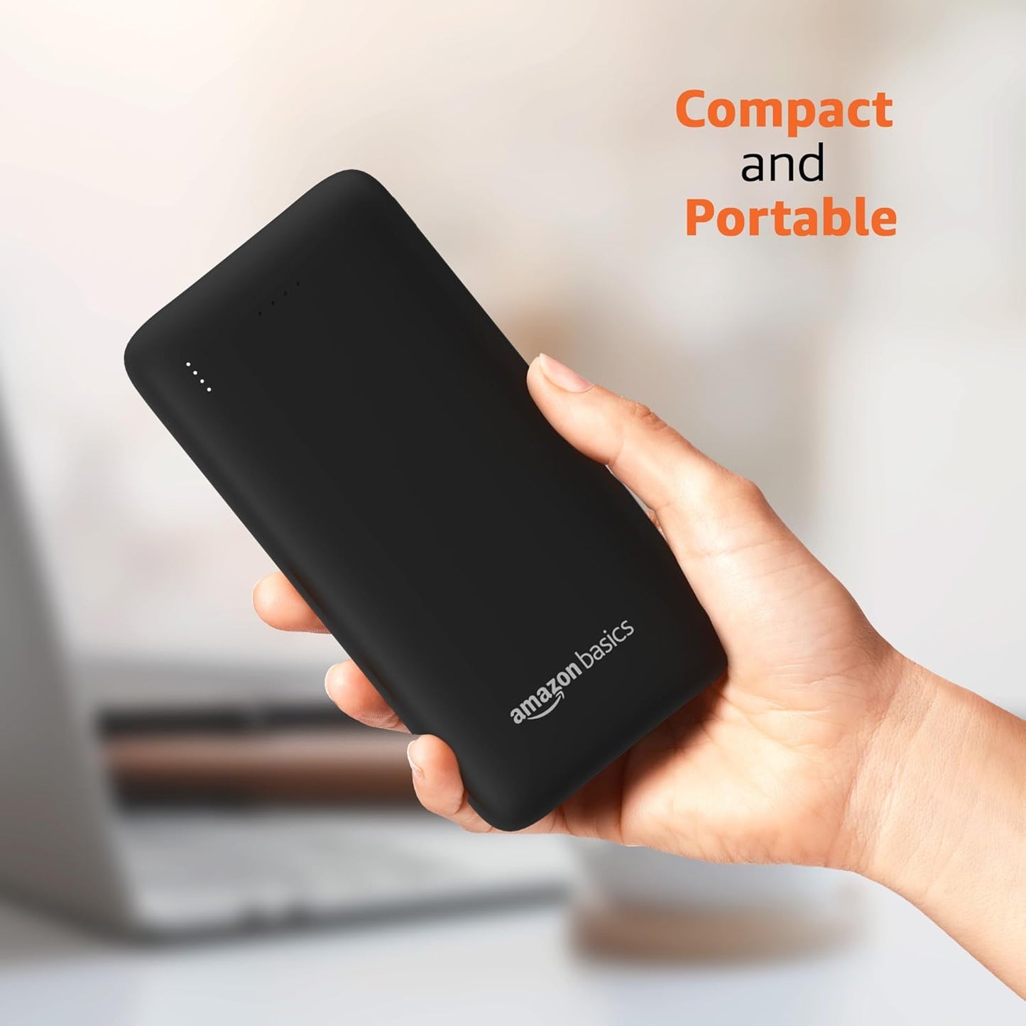Amazon Basics 27000mAh 65W Ultra-Fast Charging Power Bank – PD Fast Charging, USB-C & USB-A Output, Two-Way Fast Charge, High-Capacity Portable Charger (Black)