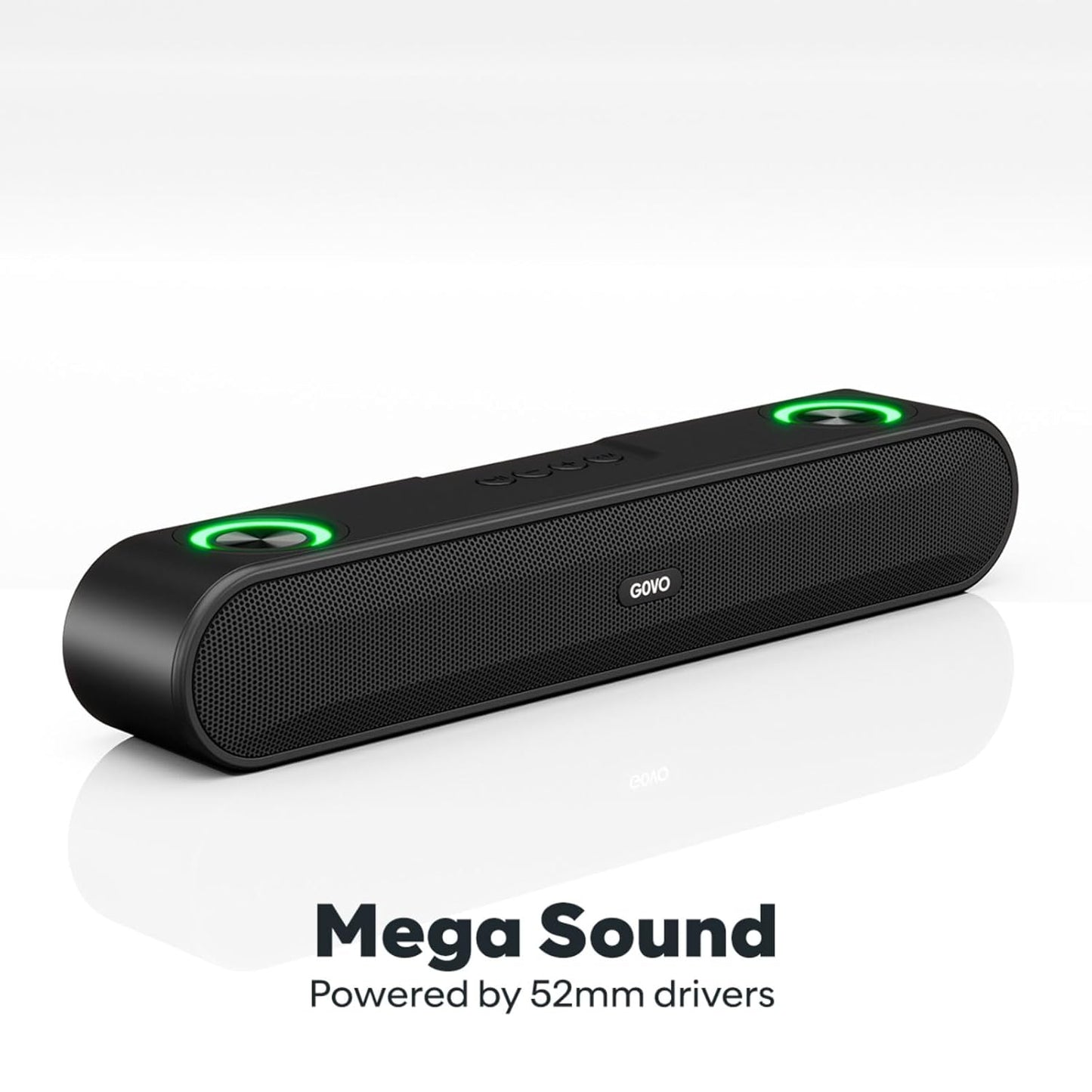 GOVO GoSurround 220 16W Bluetooth Soundbar | 2.0 Channel Wireless Speaker with 52mm Drivers, 2000mAh Battery, TWS, Bluetooth, AUX & USB | RGB LED Lights | FREE Headphones Worth ₹999 + FREE Delivery
