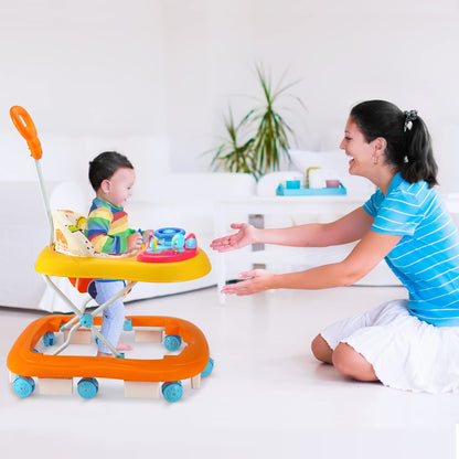 LuvLap Sunshine Baby Walker with Parental Push Handle | Anti-Fall & Anti-Skid | Height Adjustable | Music & Light Toys | 6–18 Months | FREE AirPods Worth ₹499