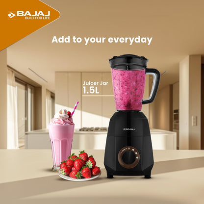 Bajaj Rex DLX Ninja Series Mixer Grinder 750 Watt | 4 Jars | Dry & Wet Grinding | Black/Brown