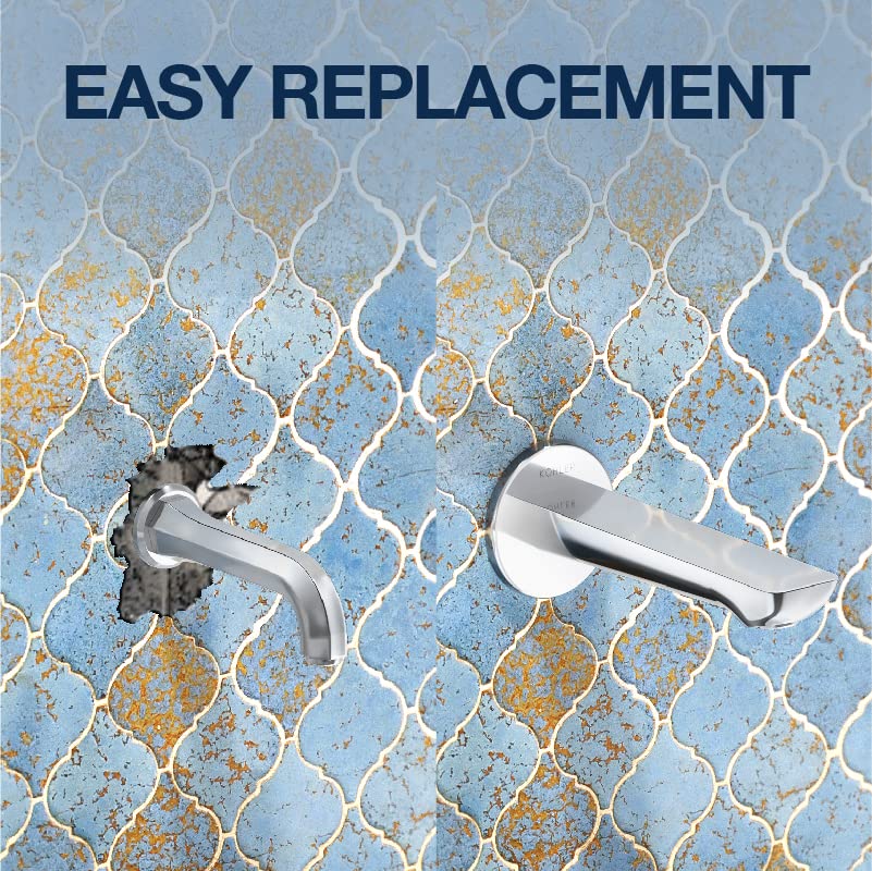 KOHLER Fore Arc Bath Spout with Hidden Aerator | Premium Wall Mounted Brass Bathroom Tap with Chrome Finish | Corrosion Resistant Bath Spout Without Diverter |