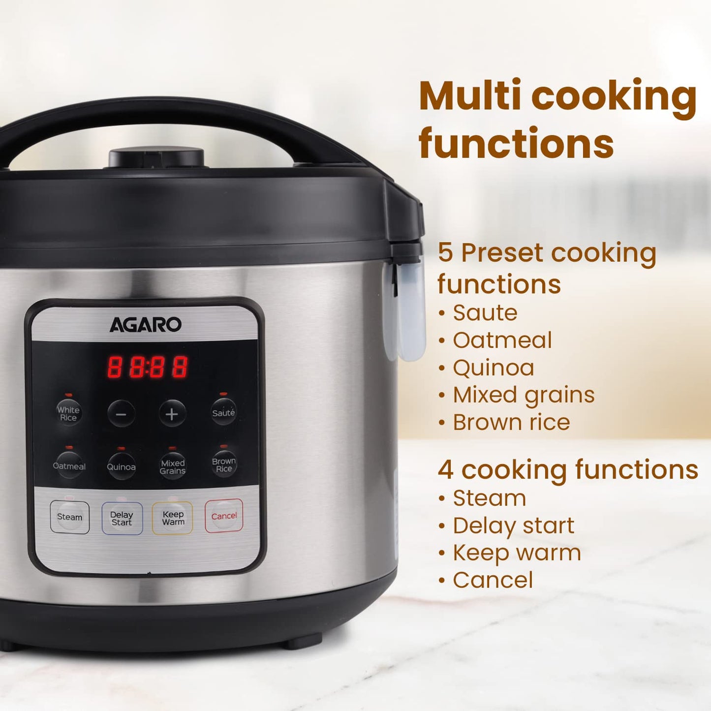 AGARO Royal 3L Smart Rice Cooker with Fuzzy Logic | Free AirPods Worth ₹899
