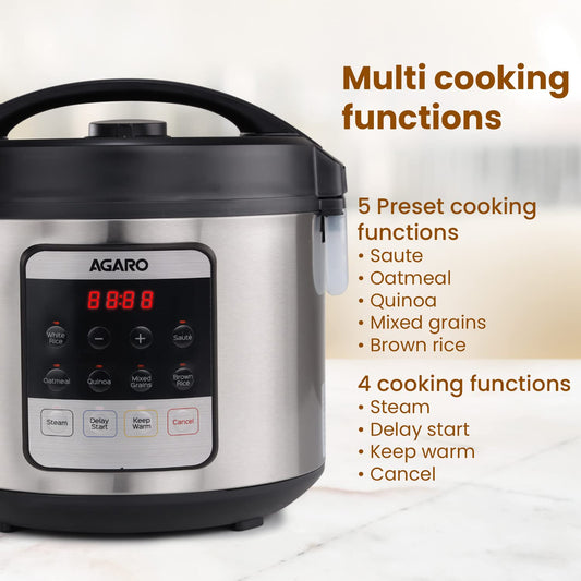 AGARO REGAL 3L Smart Rice Cooker with Fuzzy Logic | Free AirPods Worth ₹899