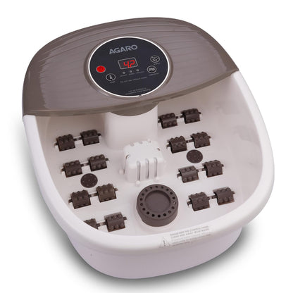 AGARO Regal Foot Spa Bath Massager with Heat, 16 Manual Massage Rollers, Bubble & Vibration Function, Adjustable Temperature Control | FREE AGARO Elite Rechargeable Mini Electric Chopper Worth ₹599
