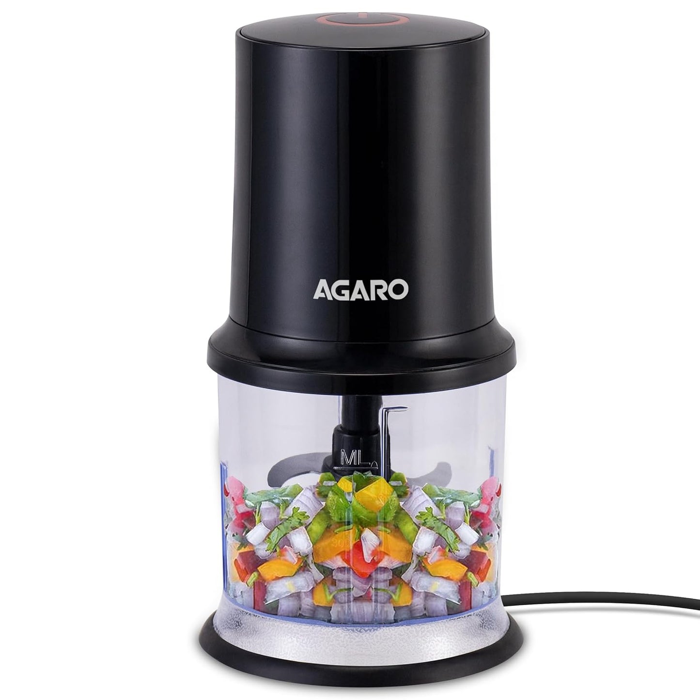 AGARO Electric Chopper 400W | 500ml Vegetable Cutter & Mini Chopper with Twin Stainless Steel Blades | FREE AGARO Royal Coffee Frother Worth ₹600 – Limited Time Offer!