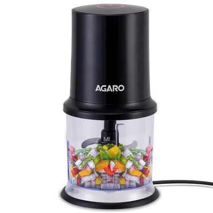 AGARO Electric Chopper 400W | 500ml Vegetable Cutter & Mini Chopper with Twin Stainless Steel Blades | FREE AGARO Royal Coffee Frother Worth ₹600 – Limited Time Offer!