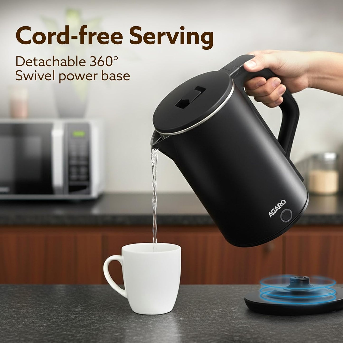 AGARO A New  Elegant Electric Kettle 1.8L | 1500W Fast Boil Stainless Steel Water Heater | Buy 1 Get 1 Free