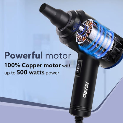 AGARO Compressed Air Duster AD1719 | 48,000 RPM Electric Air Blower for PC, Laptop, Car, Home & Office | Rechargeable Dust Cleaner