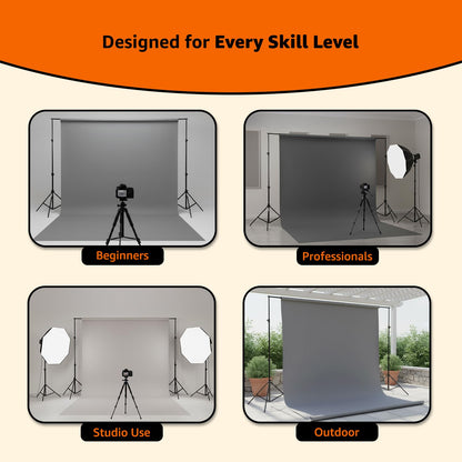 Amazon Basics 9 x 9 Feet Studio Background Stand Kit | Foldable Photography & Videography Backdrop