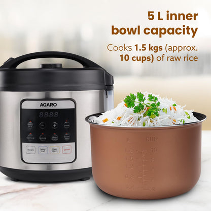 AGARO Royal 3L Smart Rice Cooker with Fuzzy Logic | Free AirPods Worth ₹899