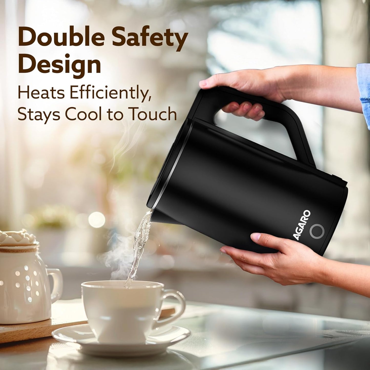 AGARO A New  Elegant Electric Kettle 1.8L | 1500W Fast Boil Stainless Steel Water Heater | Buy 1 Get 1 Free
