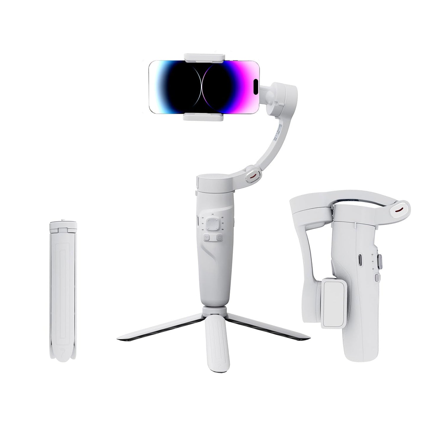 Amazon Basics Foldable 3-Axis Gimbal Stabilizer with Advanced Gyroscope | Shake-Free Video, Object Tracking, Time-Lapse & Panorama | 2500mAh Battery | Ideal for Vlogging +FREE AirPods Worth ₹699