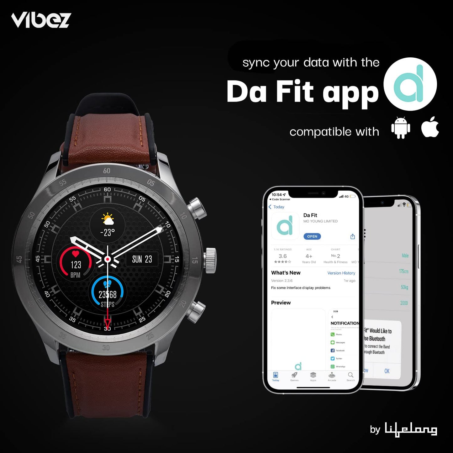 Vibez Urbane Smartwatch Silver – HD Display, SpO₂, 24×7 Heart Rate, Sleep Tracking, IP67 Waterproof | Buy 1 Get 1 Free Offer
