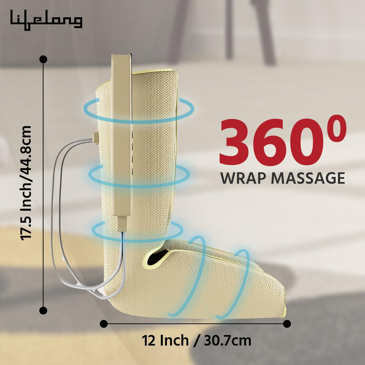 A1 Lifelong LLM531 Air Compression Massager with Heat & Vibration + FREE AGARO LR2007 Rechargeable Lint Remover Worth ₹1,499 | Foot, Calf, Leg & Arm Massager