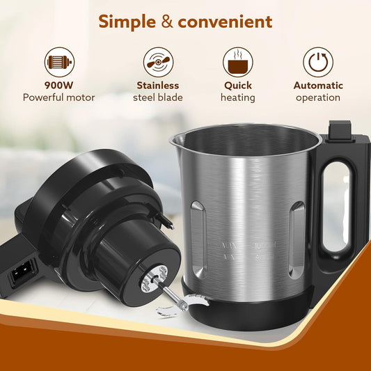 AGARO Elite Soup Maker 1L | Automatic Heating + Blending | 6 Preset Functions | Copper Motor | Stainless Steel Blades