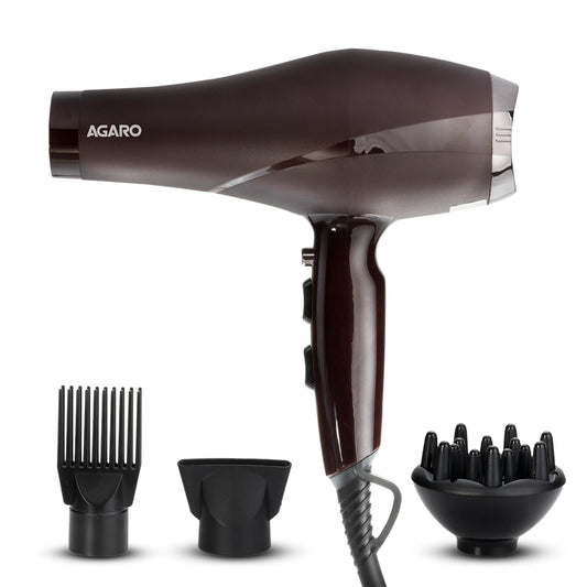 AGARO HD-1120 Professional 2000W Hair Dryer & Blower for Men & Women | Hot & Cold Air | Cool Shot | 2 Speed, 3 Heat Settings | Comb, Concentrator & Diffuser Nozzles