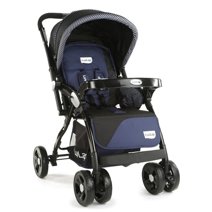 LuvLap Galaxy Baby Stroller & Pram (Black) | 5-Point Safety Harness, Multi-Level Recline, Easy Fold + 🎁 FREE LuvLap Silicone Straw Sipper Cup Set of 3 (300ml, Worth ₹1,499)
