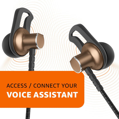 Amazon Basics Wireless Neckband Earphones with Mic | 18 Hours Playtime | Bluetooth 5.1 | ENC Noise Cancellation | IPX4 Water Resistant | Magnetic Earbuds (Brown) | Free Delivery