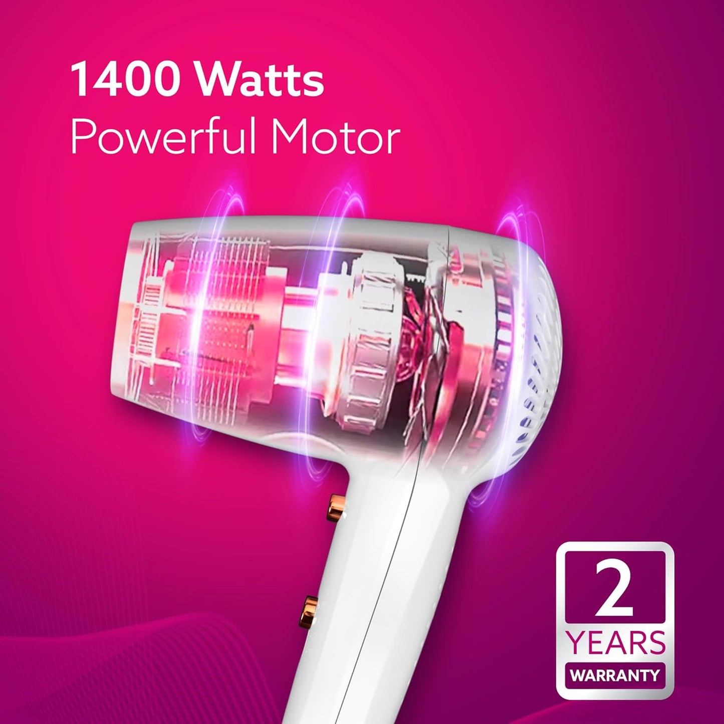 AGARO HD1417 Wall Mounted Hair Dryer 1400W | Compact Hotel & Bathroom Dryer