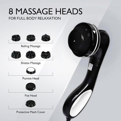 A AGARO Relaxo Full Body Massager Machine | 8 Massage Heads, 5 Modes, 6 Speeds for Back, Neck, Leg & Foot Pain Relief + FREE Solimo 11-in-1 Chopper + FREE AGARO Elite Lint Remover
