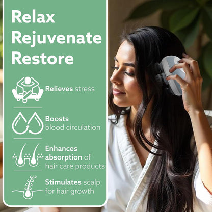 AGARO Scalp Massager SM3675 | Rechargeable Electric Head Massager with 3 Speed Modes