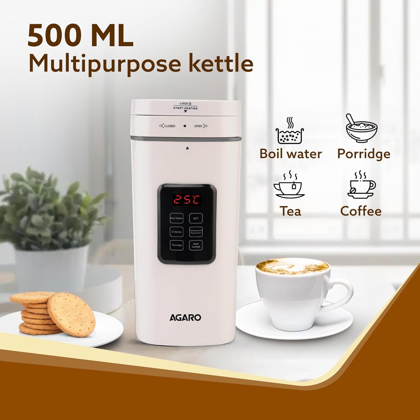 AGARO Delite Portable Electric Kettle, 500 Ml