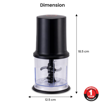 AGARO Electric Chopper 400W | 500ml Vegetable Cutter & Mini Chopper with Twin Stainless Steel Blades | FREE AGARO Royal Coffee Frother Worth ₹600 – Limited Time Offer!