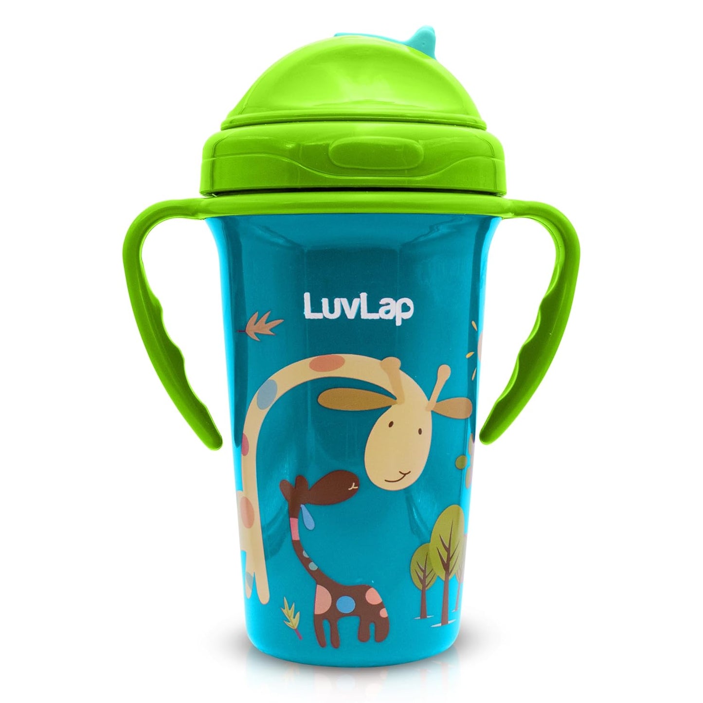 A LuvLap Baby Silicone Straw Sipper Cup 300ml with Handle & Weighted Straw | BPA Free Anti-Spill Training Cup for Kids | Bite Resistant | Multicolour Mix Models | Buy 1 Get 2 Free 🚚