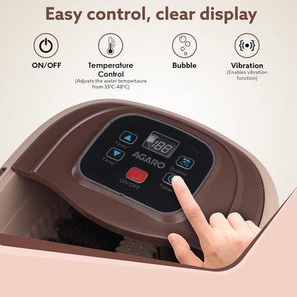 AGARO Regency Manual Foot Spa Bath Massager with Heat, 12 Rollers & Temperature Control | Free AGARO Elite Rechargeable Mini Electric Chopper Worth ₹599