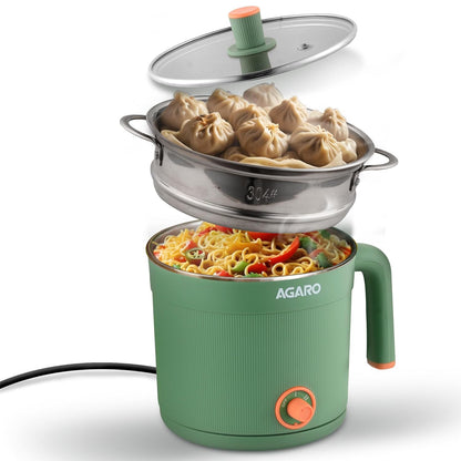 AGARO Regency Multi-Cook Electric Kettle 1.2L with Steamer | 600W | Double Layer Body | Variable Temp | Tea, Coffee, Eggs & Veggies + FREE AirPods Worth ₹499
