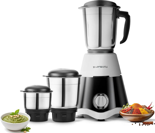 Buy Longway Super DLX 500W Mixer Grinder Online – 3 Jars, Powerful Motor