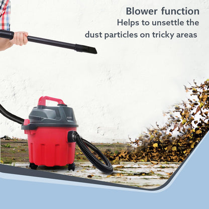 AGARO Rapid 1000W Wet & Dry Vacuum Cleaner | 16.5 kPa Suction | 10L Tank | Blower Function | Compact Home Cleaning Machine