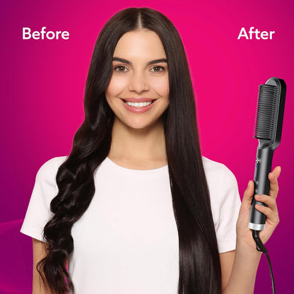 AGARO Hair Straightening Brush HSB2107 | Ionic Care, 5 Heat Settings, Fast Heating