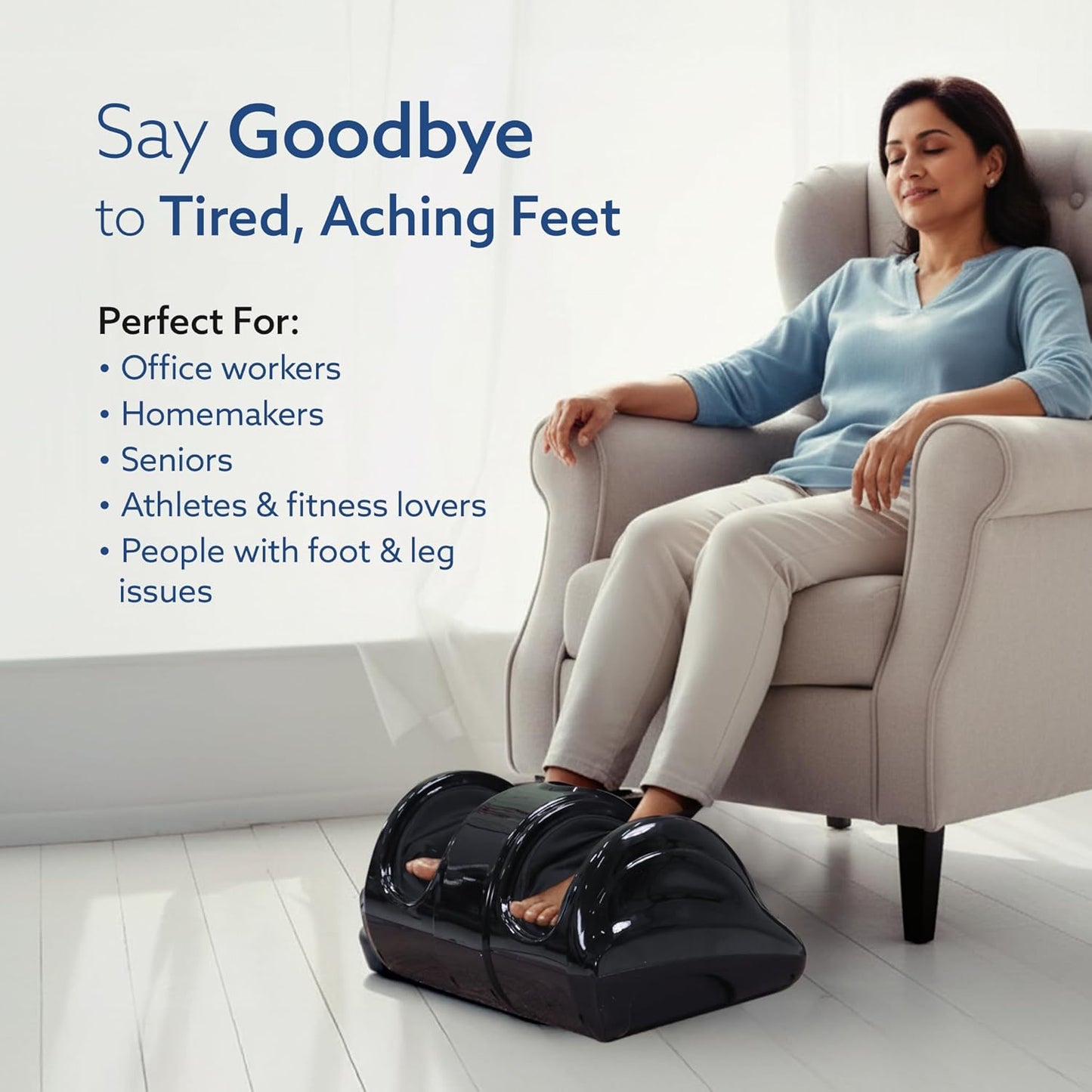 AGARO Electric Shiatsu Foot Massager – Kneading & Rolling Therapy | Improves Blood Circulation | Deep Foot Relaxation for Home Use (Black)