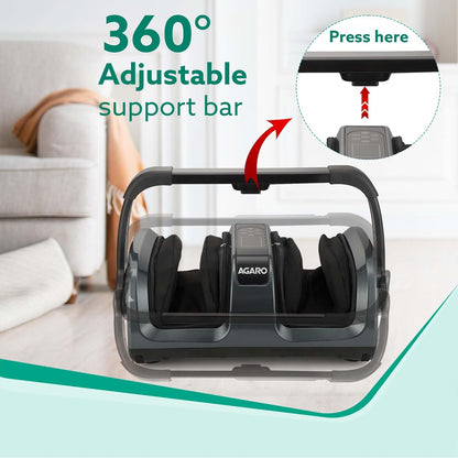 AGARO Royal Air Compression Foot Massager with Shiatsu Kneading, Rolling & Heat | Remote Control | Improves Blood Circulation & Relieves Foot Pain | FREE AGARO Lint Remover Worth ₹699